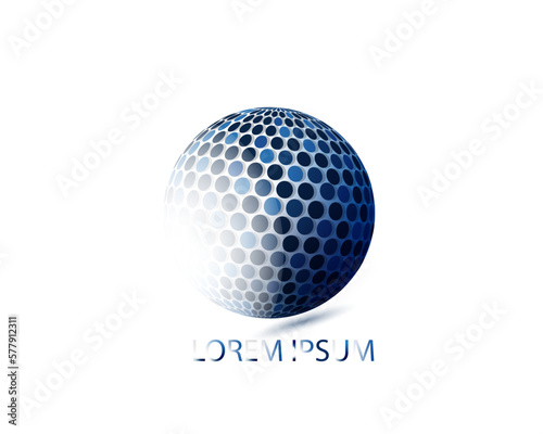 Stylized ball logo with abstract shape. This logo is suitable for global companies, world technology,