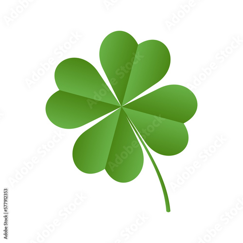 Green shamrock. Clover on a white background isolated. A symbol of Ireland