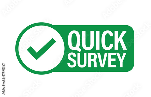 quick survey vector icon with tick mark, green in color