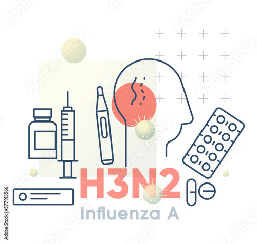 Influenza A - H3N2 - Virus - Stock Icon