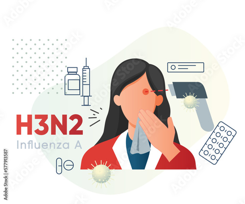 Influenza A - H3N2 - Virus - Stock Icon