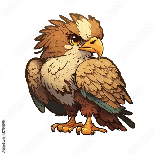 cute eagle cartoon style
