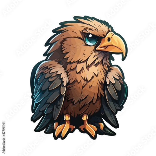 cute eagle cartoon style