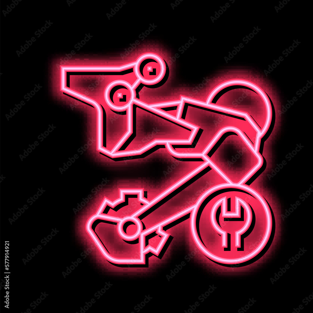 rear switch repair neon glow icon illustration