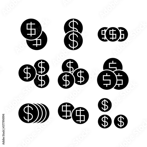 coins icon or logo isolated sign symbol vector illustration - high quality black style vector icons 