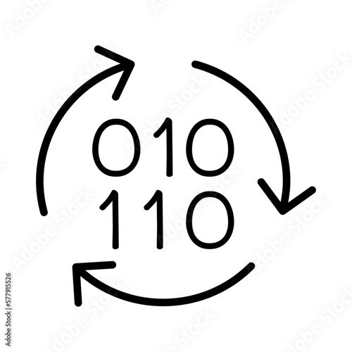 Data processing line icon