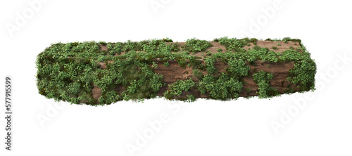 Logs with plants and moss on a transparent background. © jomphon