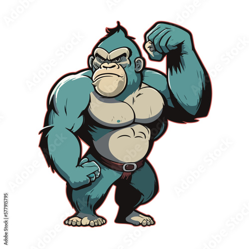 Wallpaper Mural cute gorilla cartoon style Torontodigital.ca
