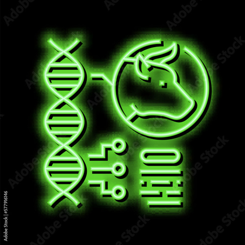 molecule genetic characteristics neon glow icon illustration