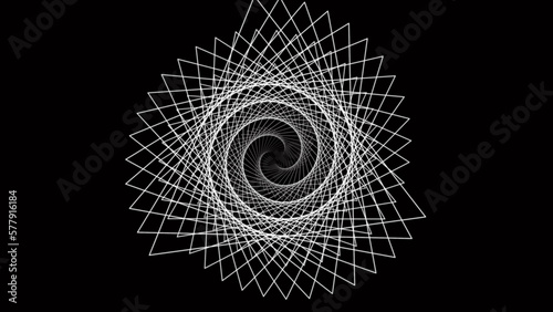 Design elements. Wave of many black lines circle ring. Abstract wavy stripes on white background isolated.