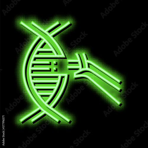 modification and construction genetic molecule neon glow icon illustration