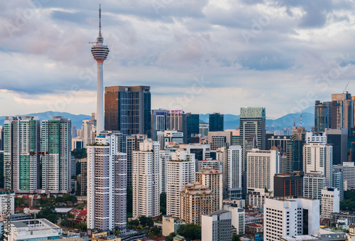 Menara telecommunication tower and skyscrapers of Kuala Lumpur