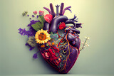 Human heart from roses. Generative AI, Generative, AI