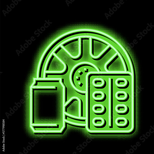 products from aluminium neon glow icon illustration
