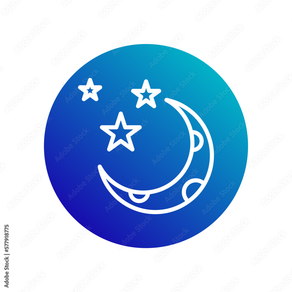 icon moon and stars, icon Ramadan, vector illustration, editable color icon moon and stars, icon Ramadan, vector illustration, editable color