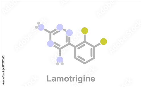 Simplified formula icon of lamotrigine.