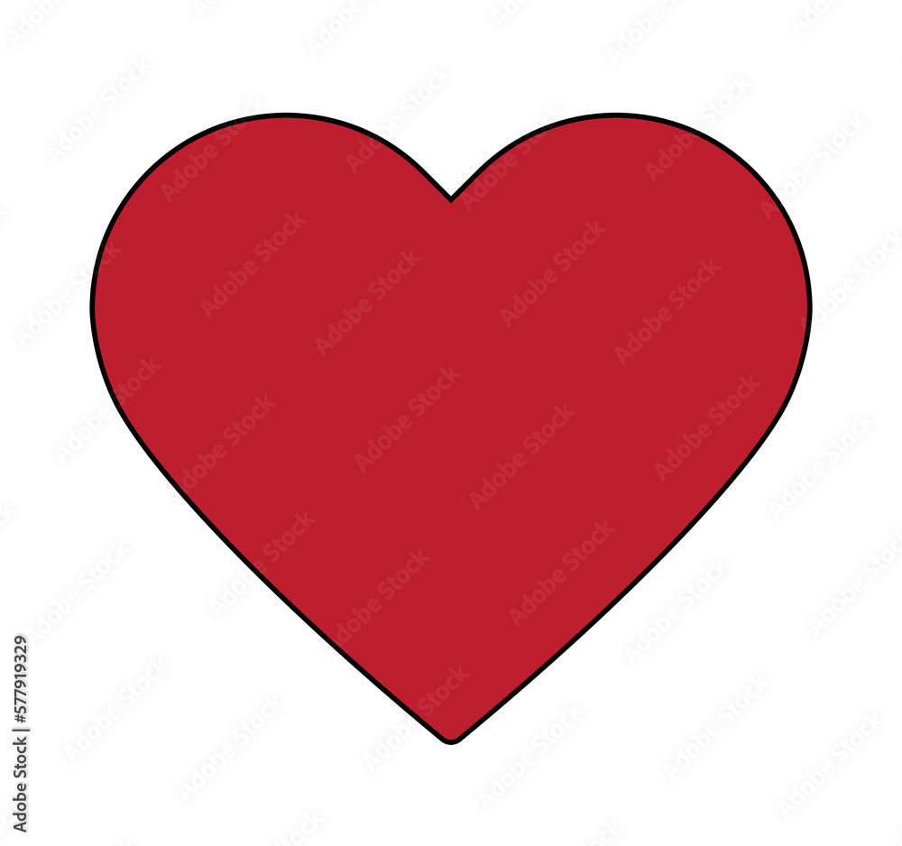 Red Heart Isolated On White Background
