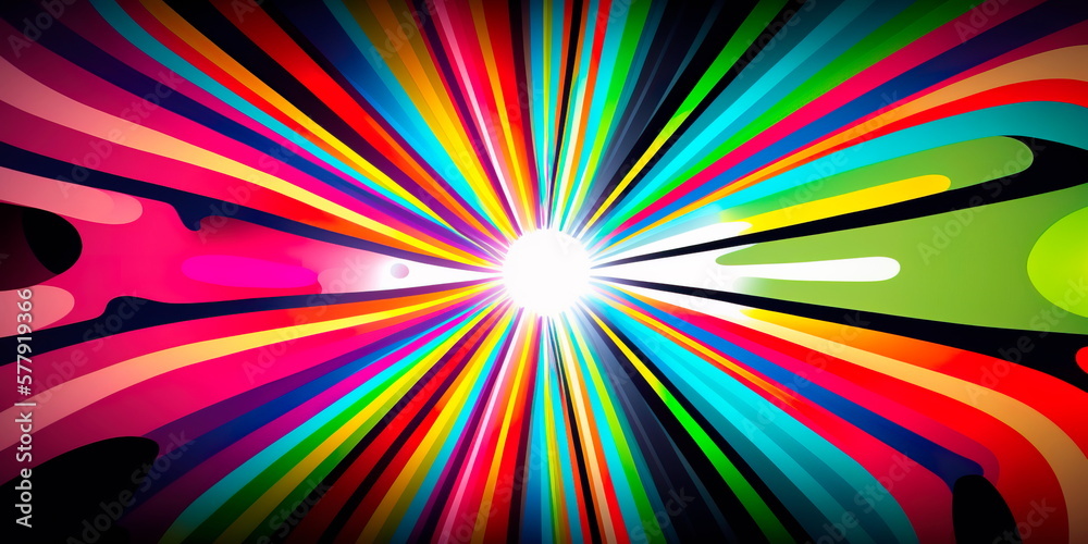 Obraz premium Rainbow-colored psychedelic background Generative AI