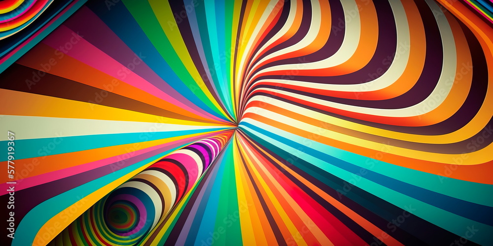 Rainbow-colored psychedelic background Generative AI