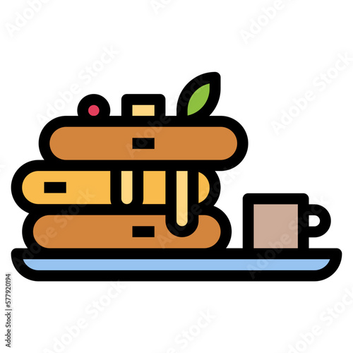 pancake filled outline icon style