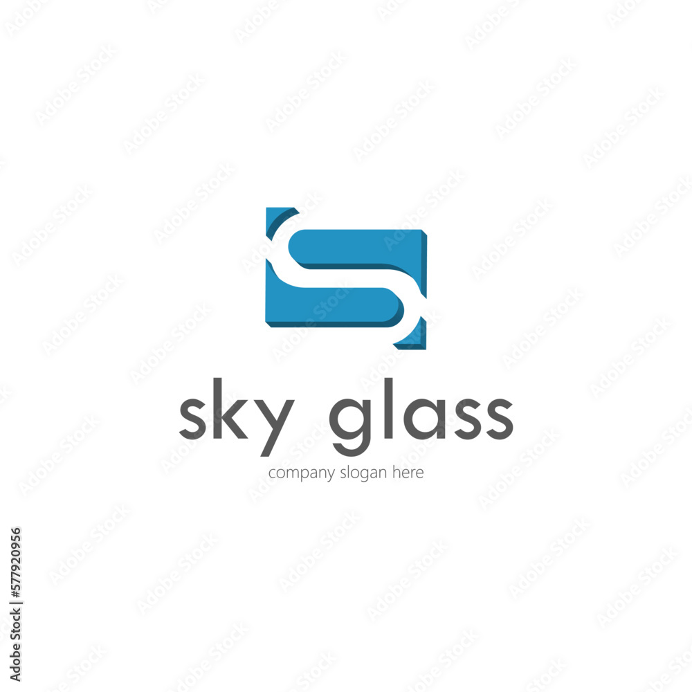 Sky glass logo template Sky glass logo template