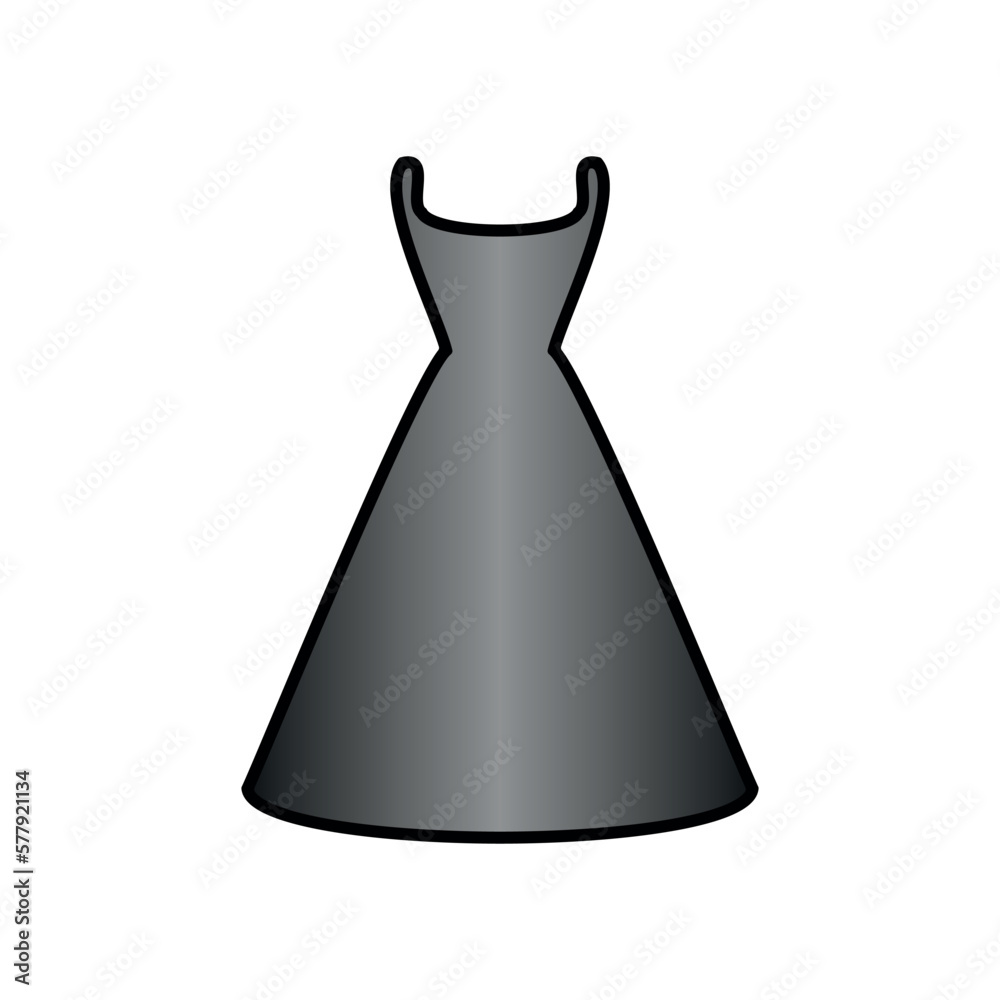 Dress icon on white. Dress icon on white.