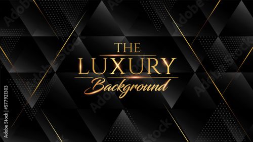 Dark Black Royal Awards Graphics Background Golden Lines Polygon Triangle Elegant Shine Modern Blended Template Dots Luxury Premium Corporate Abstract Design Template Banner Certificate Dynamic Shape