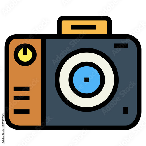 camera filled outline icon style