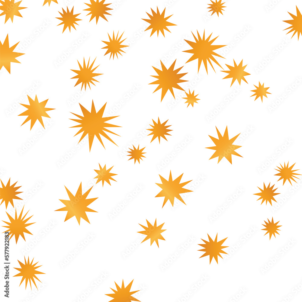 Stars golden glitter confetti isolated on blurred abstract white background. Festive holiday background. Celebration concept. Falling magic gold particles. Invitation mock up. Top view, flat lay Stars golden glitter confetti isolated on blurred abstract white background. Festive holiday background. Celebration concept. Falling magic gold particles. Invitation mock up. Top view, flat lay