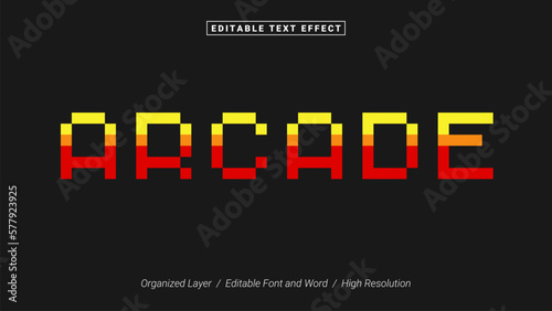 Arcade Video Game Pixelate Editable Font Design. Alphabet Typography Template Text Effect. Lettering Vector Illustration for Product Brand and Business Logo.
