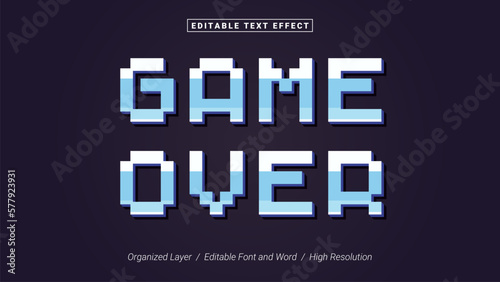 Game Over Editable Font Design. Alphabet Typography Template Text Effect. Lettering Vector Illustration for Product Brand and Business Logo.
 photo