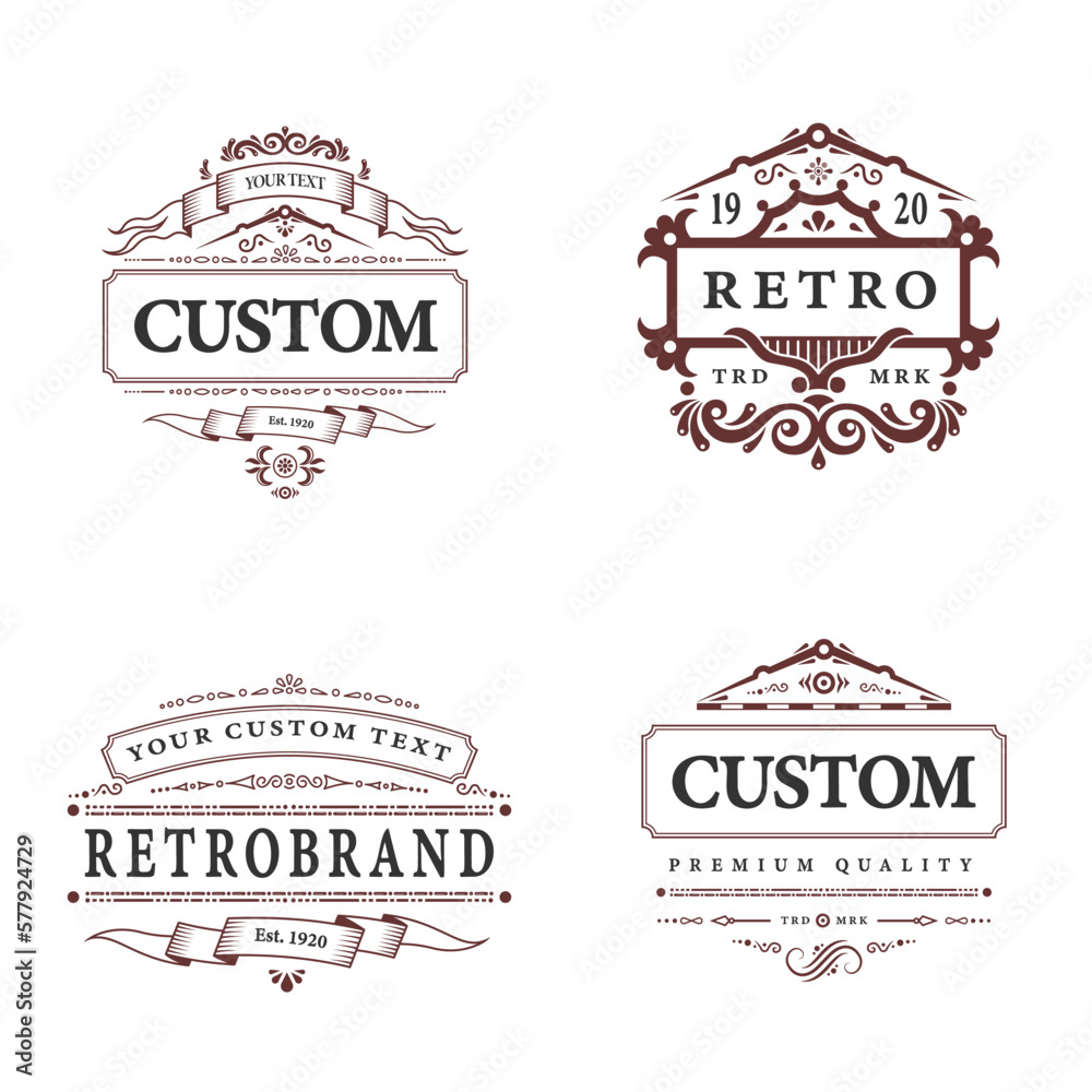set of logos for a retro brand