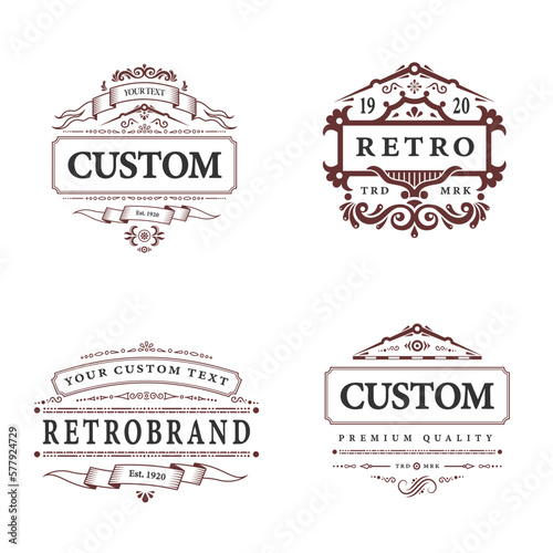 set of logos for a retro brand