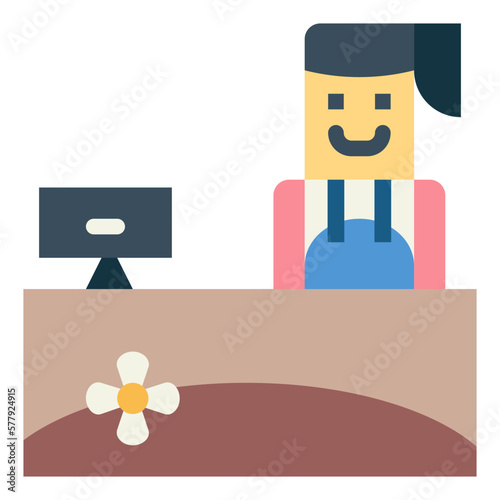 cashier flat icon style
