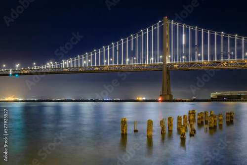 San Francisco Bay Bridge lights the dey before they turn off on March 5th  2023