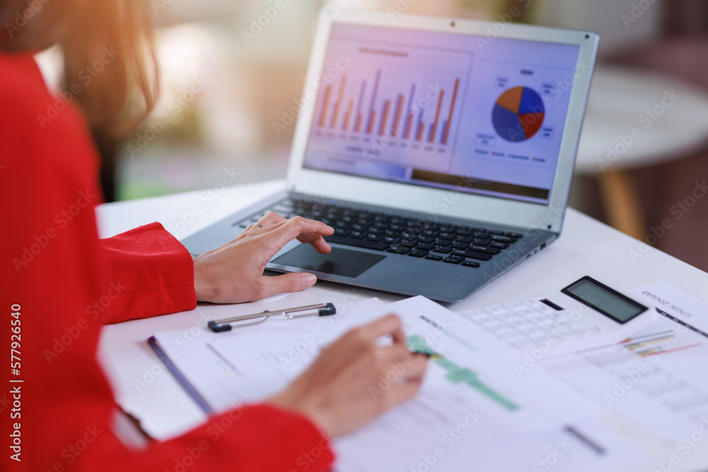 Concept of business office woman working, Close up Concept of business office woman working, Close up