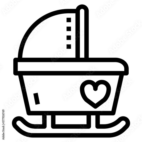 baby crib line icon style
