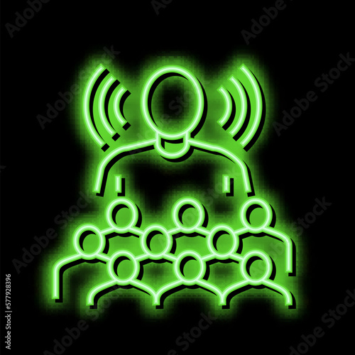 leadership soft skill neon glow icon illustration