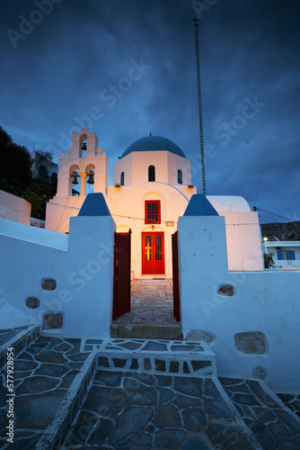 Church in Chora village on Donoussa island in Greece. photo