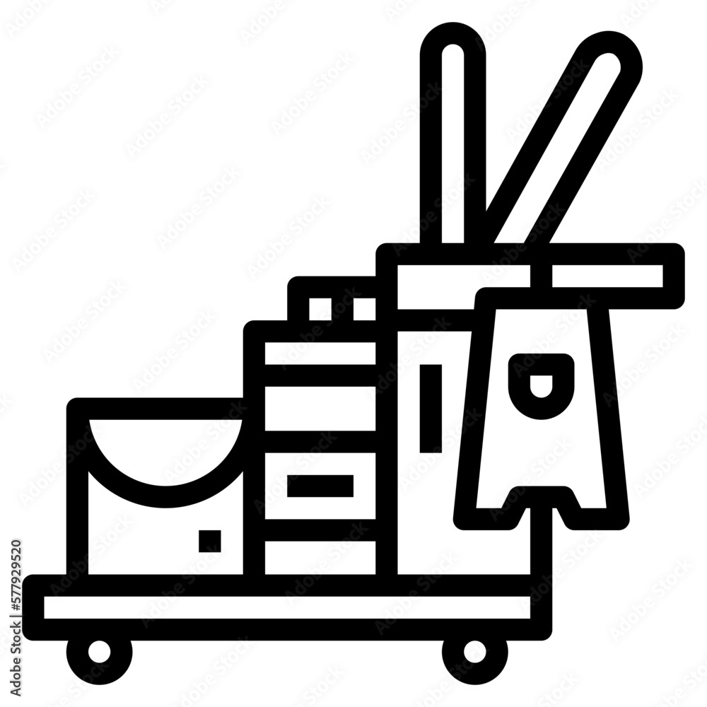 trolly cleaning line icon style trolly cleaning line icon style