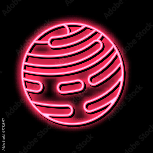 jupiter planet color icon vector flat illustration