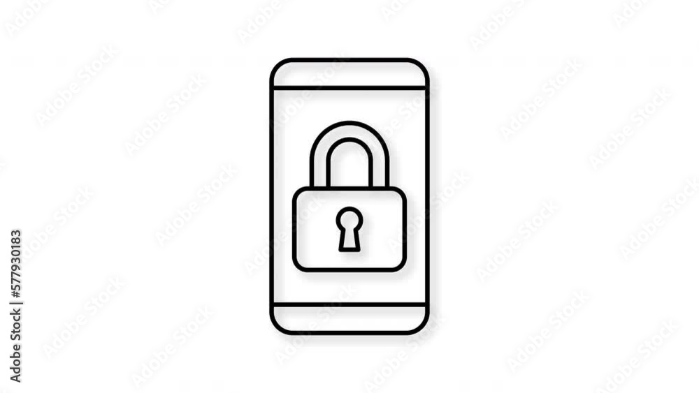 Secured mobile phone concept. icon animation. motion graphics. Secured mobile phone concept. icon animation. motion graphics.