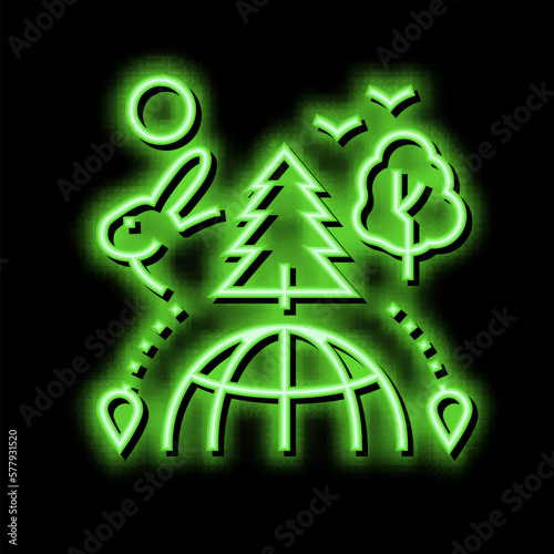 nature tourism neon glow icon illustration