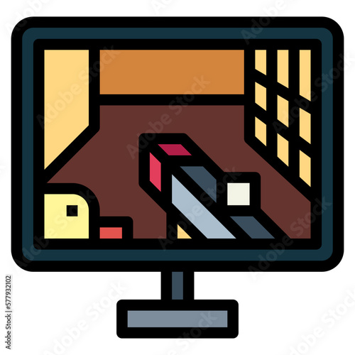 shooting game filled outline icon style