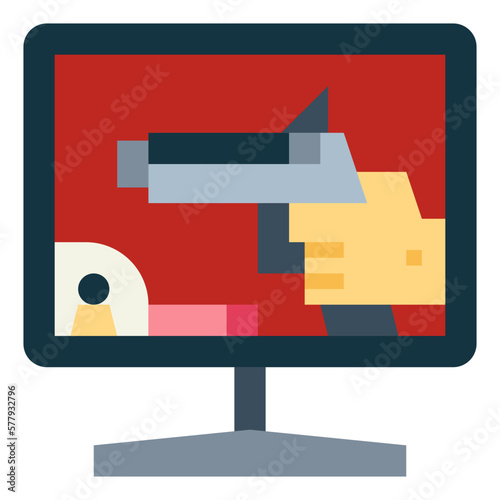 shooting game flat icon style