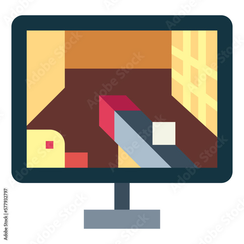 shooting game flat icon style