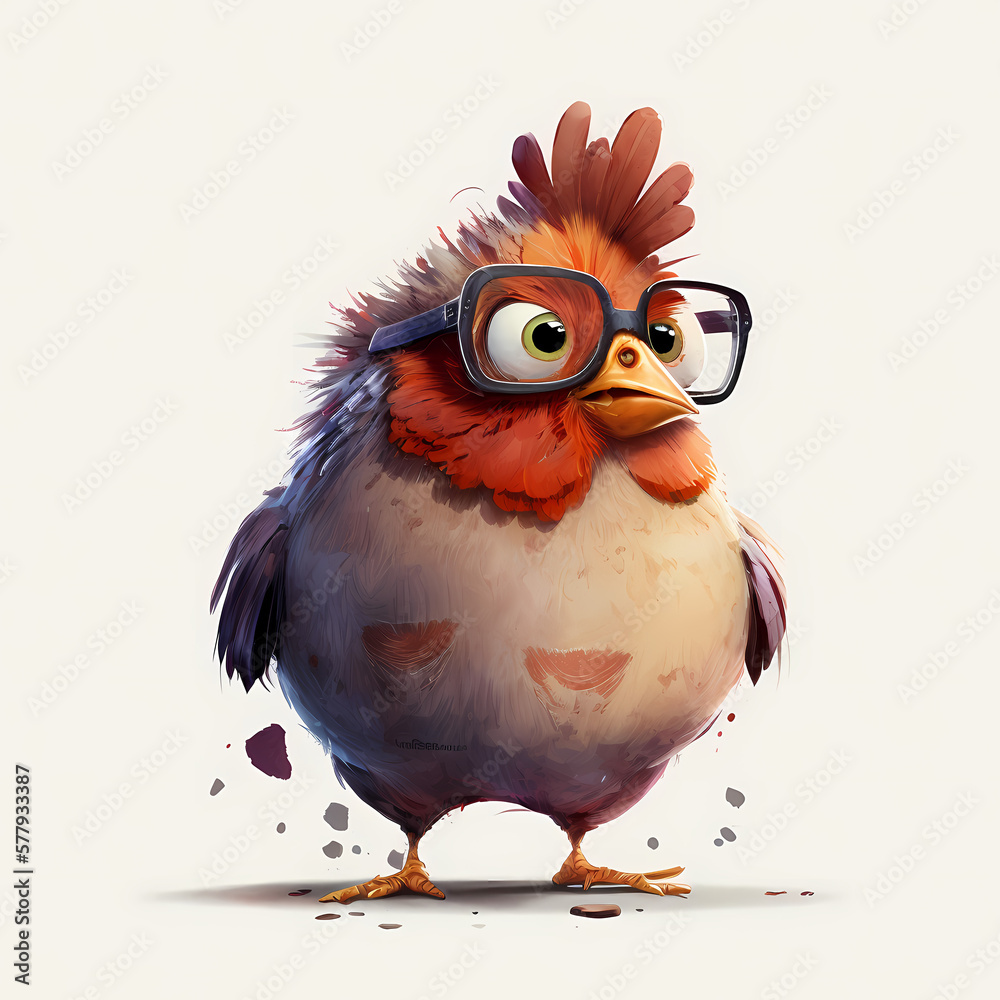 Hen Isolated White. Generative AI Hen Isolated White. Generative AI