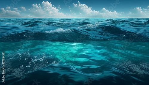 Beautiful dramatic seascape with ripples, Generative AI