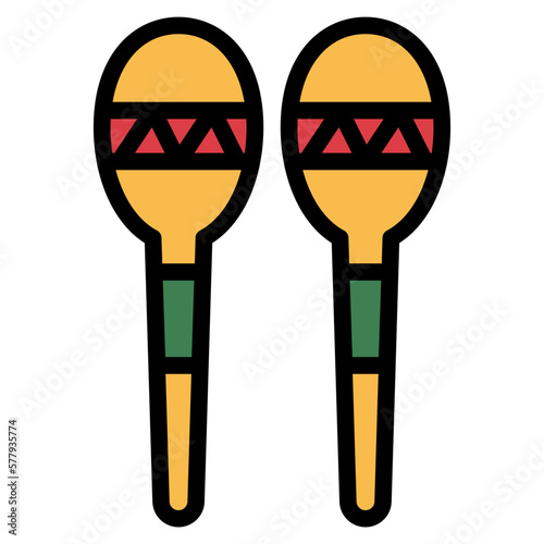 maracas filled outline icon style