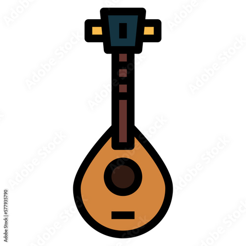 mandolin filled outline icon style
